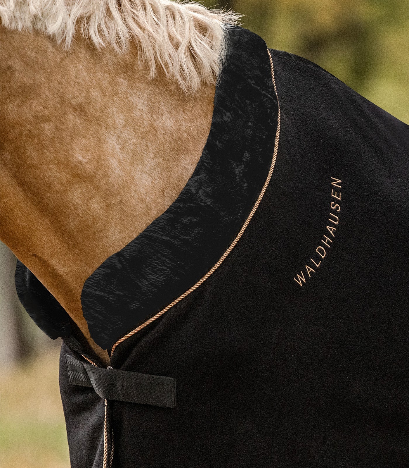 Waldhausen Fleece tæppe moderne rosé sort/guld 12