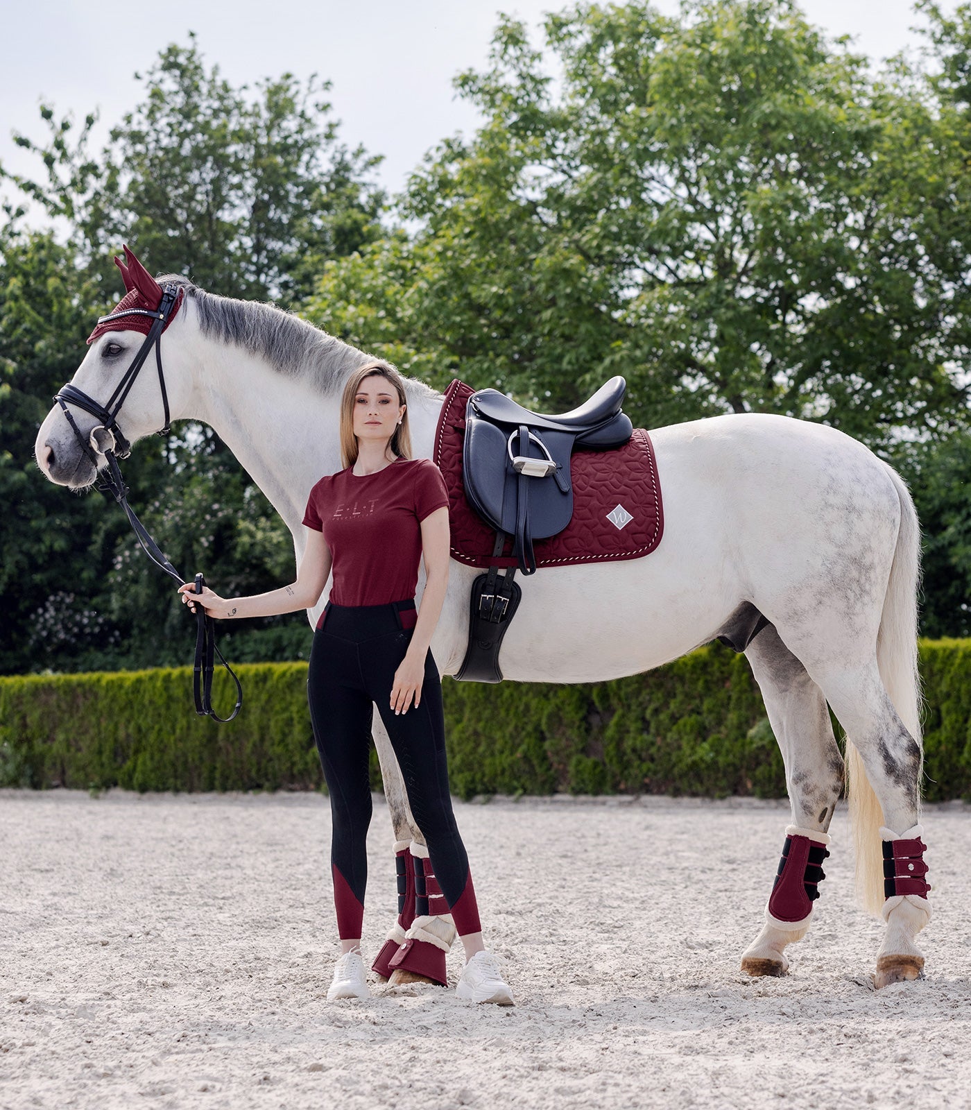 Waldhausen saddle pad Marseille, fløjl rød, AP 3