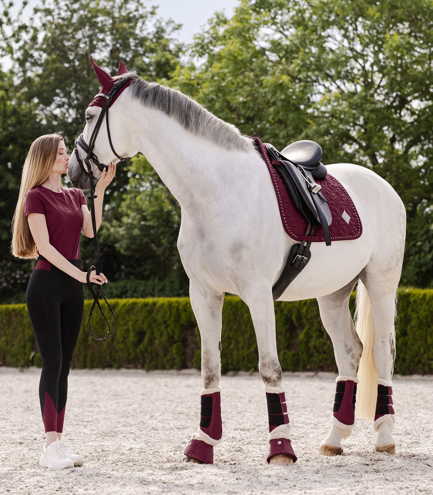 Waldhausen saddle pad Marseille, fløjl rød, AP 4