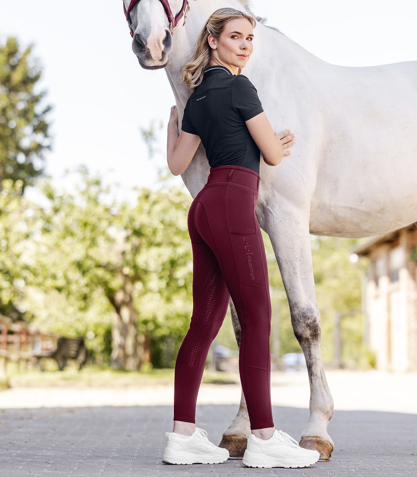 ELT Ella Glam Riding Leggings - Fløjl Rød 36