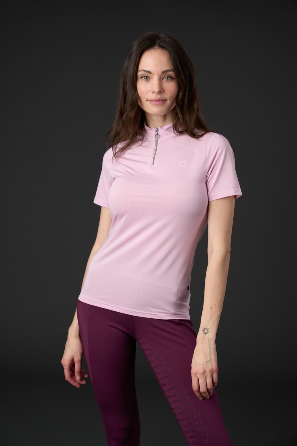 Equipage Hasty Half-zip kortærmet ridebluse - Rose