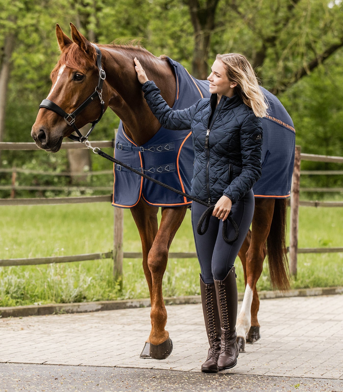 Waldhausen Cooler Fly-Summer Rug - Natt Blå/Orange 15