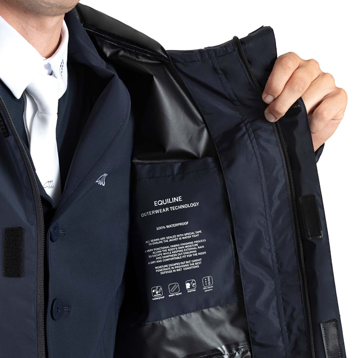 Equiline Rawek regnjakke, navy 7