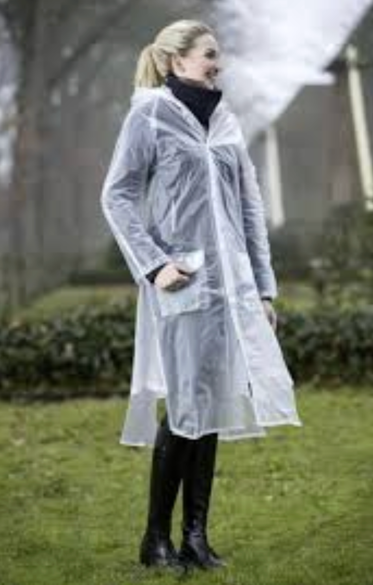 HKM transparent regnfrakke