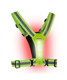 Japcell Refleksvest Med LED-lys Hvidt/rødt