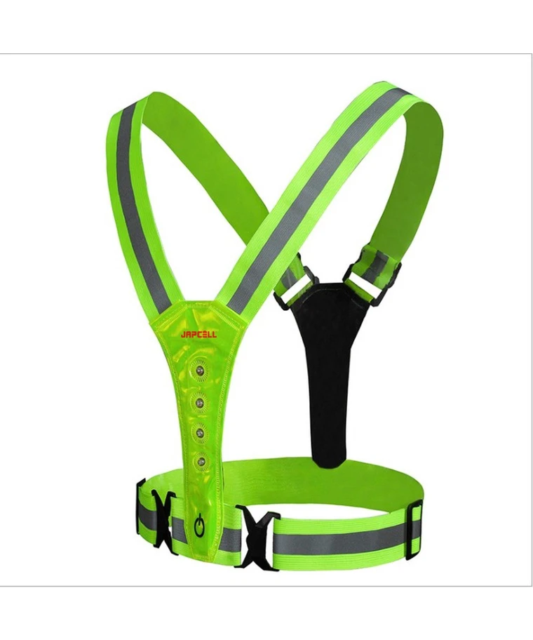 Japcell Refleksvest Med LED-lys Hvidt/rødt