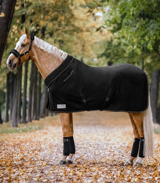 Waldhausen Fleece tæppe moderne rosé sort/guld 10