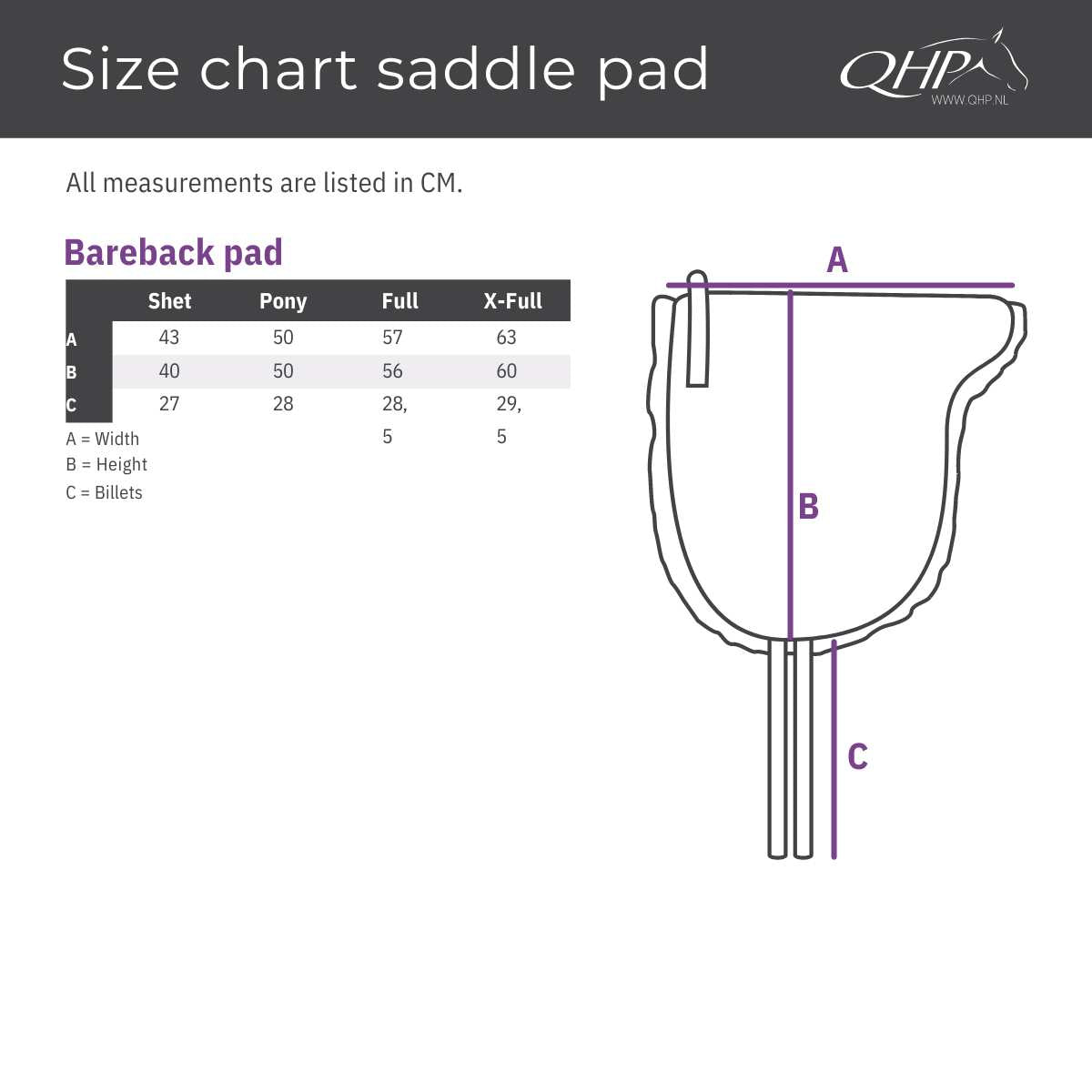 QHP Bareback pad, flere farver 11