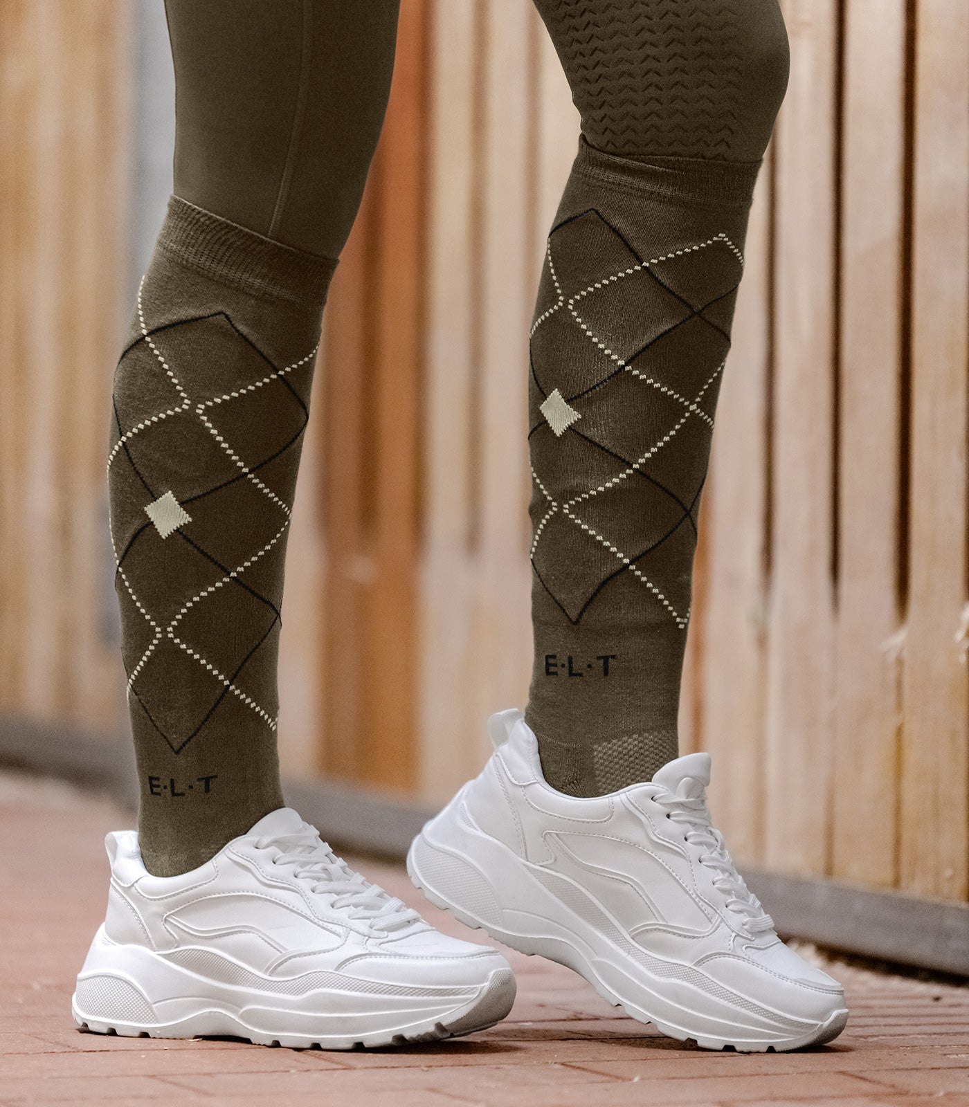 ELT Argyle Riding Socks - Grøn Brun 8