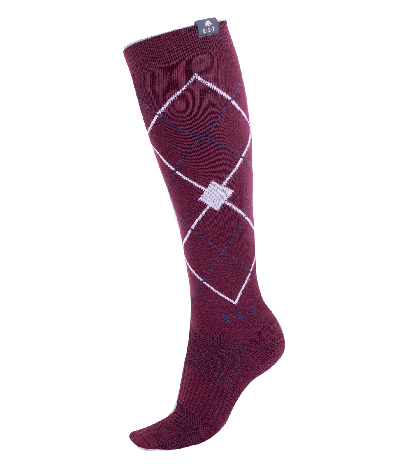 ELT Argyle Riding Socks - Fløjl Rød 5
