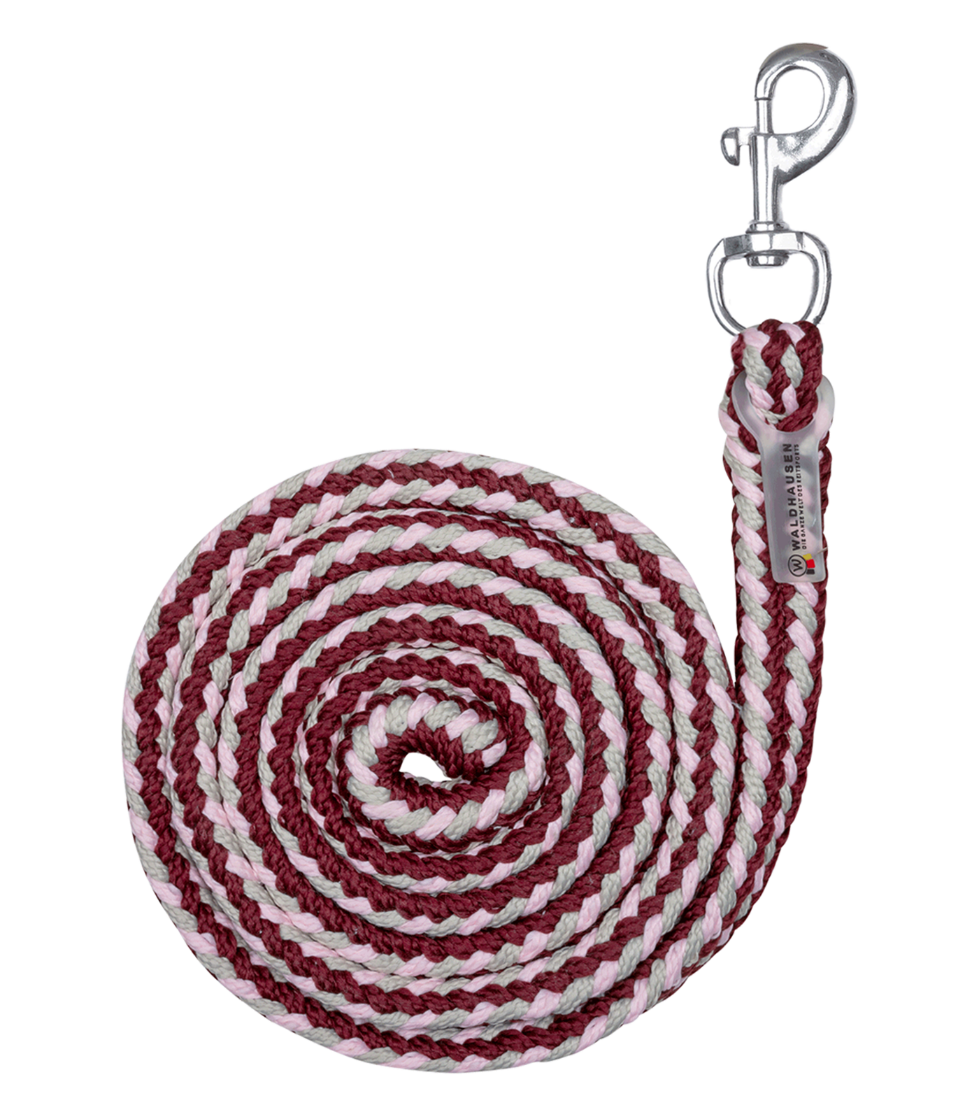 Waldhausen Plus Lead Rope, snap hook, fløjl rød/rose/beige 1