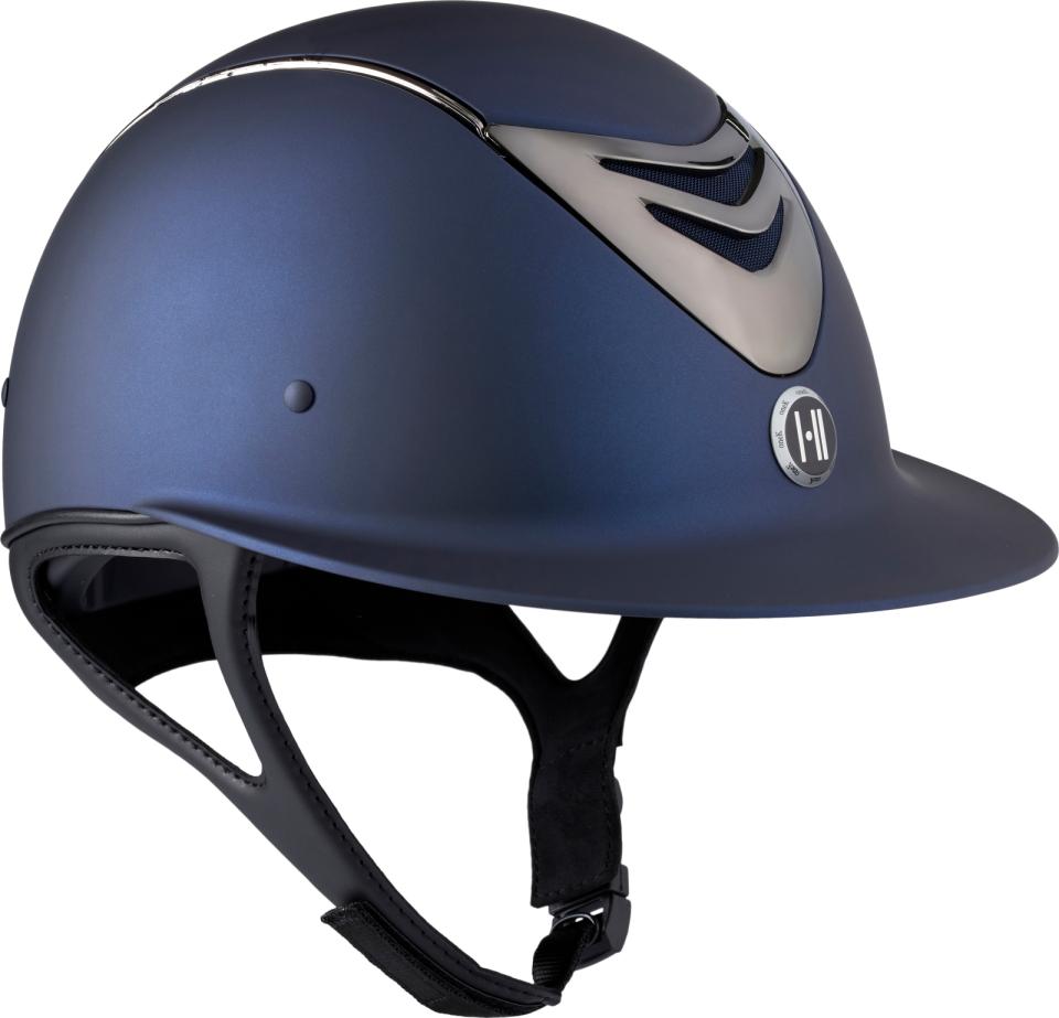 One K Avancé ridehjelm - mat top, krom front/pipe Navy  Shell-1 MS