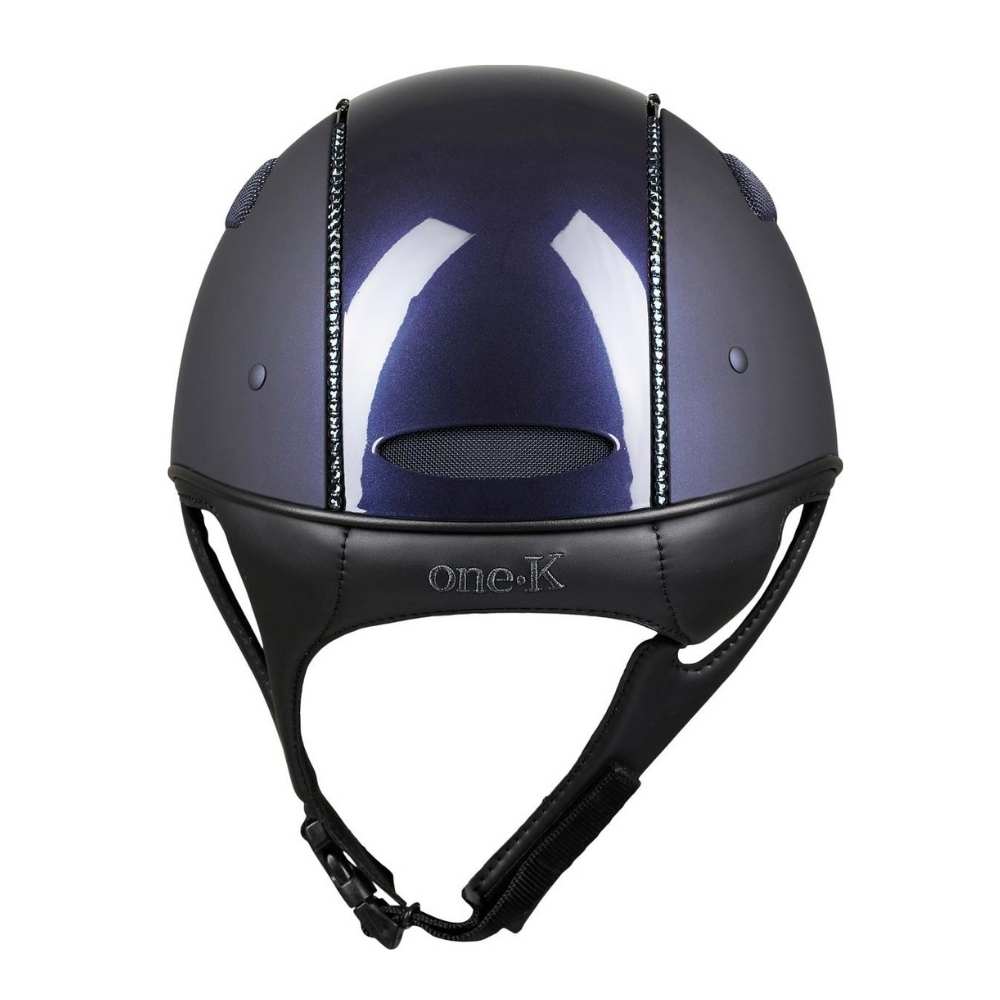 One K Defender Pro Glossy Top Matt Swarovski Ridehjelm, blå 2