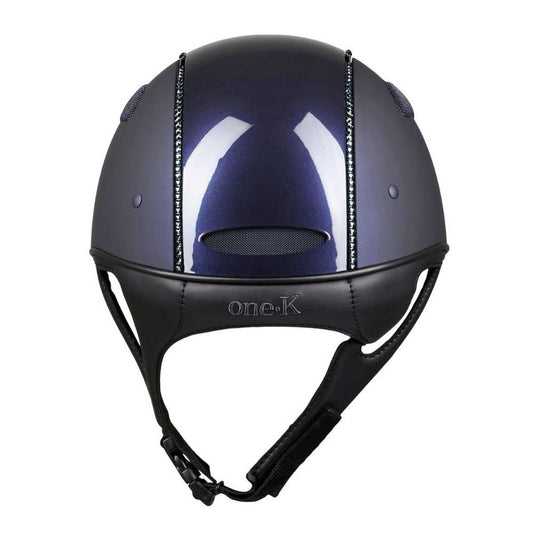 One K Defender Pro Glossy Top Matt Swarovski Ridehjelm, blå 2