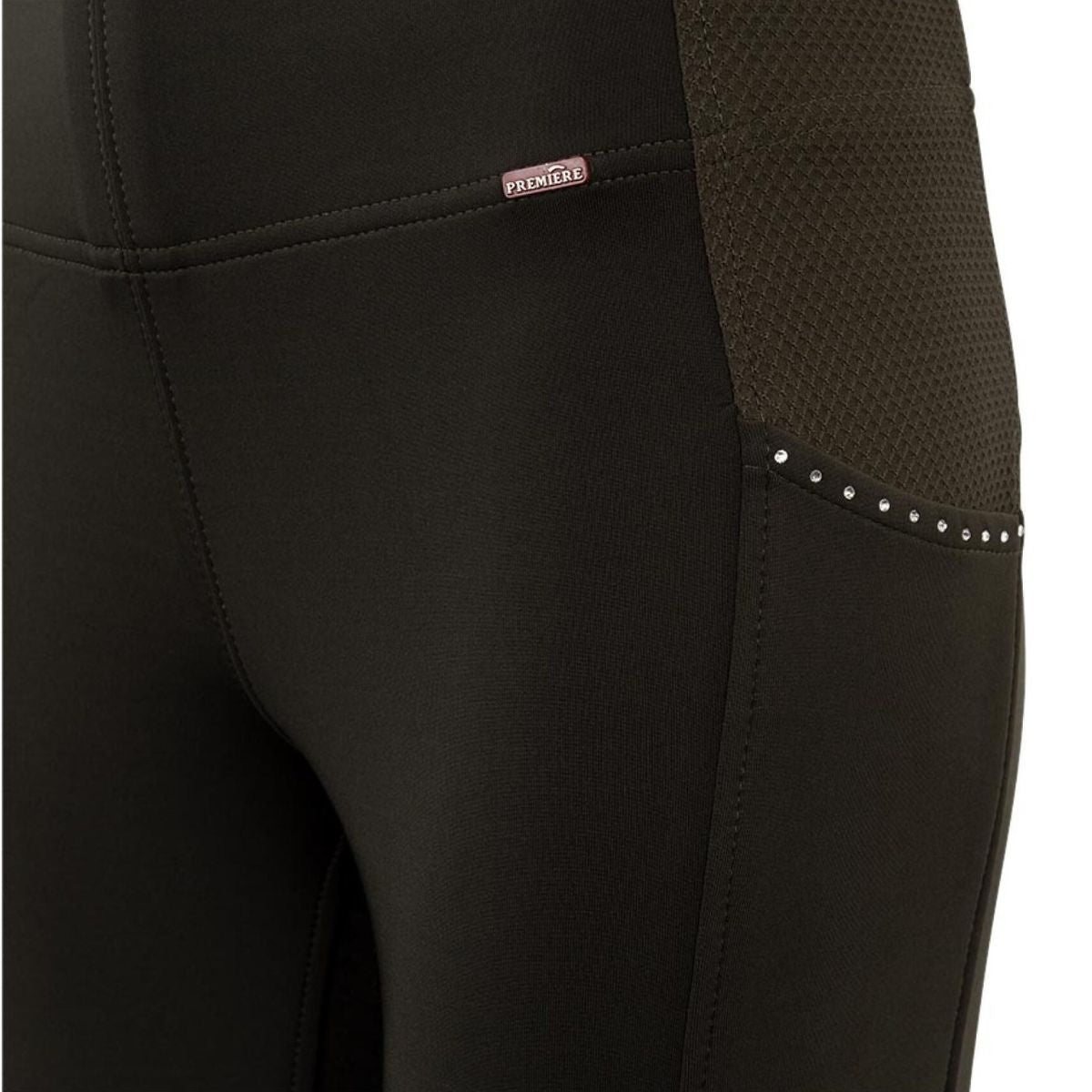 Premiere Bellflower junior silikone ridetights, army grøn. Str 164