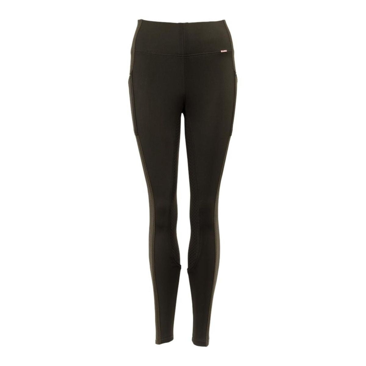 Premiere Bellflower junior silikone ridetights, army grøn. Str 164
