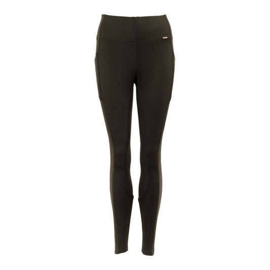 Premiere Bellflower junior silikone ridetights, army grøn. Str 164