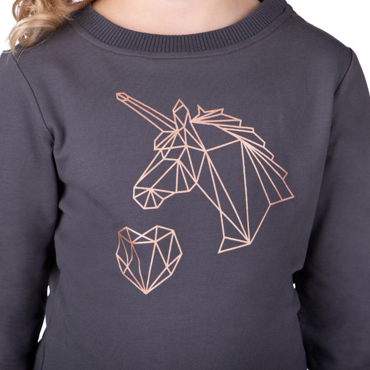 QHP Didy junior sweater, grå. Str. 128