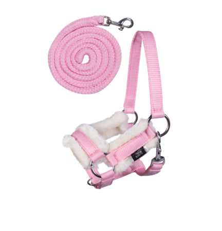 HKM grime og træktov til kæphest med plys - Lyserød og Navy