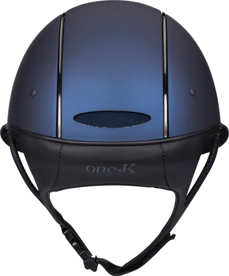 One K Avancé ridehjelm - mat top, krom front/pipe Navy  Shell-1 MS