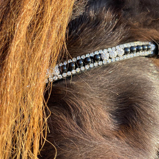 PH pandebånd black pearls and white diamonds