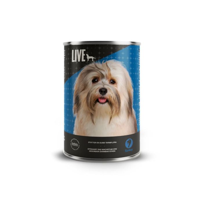 LIVE Dog Vådfoder Kalkun 395g dåse