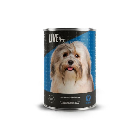 LIVE Dog Vådfoder Kalkun 395g dåse